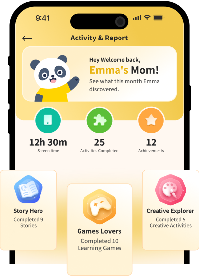 Todemy Parent App Activity and Report screen